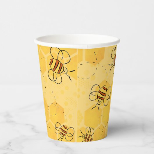 Gobelets En Papier Bee Buzzing Honey Bees mignonne (Droite)