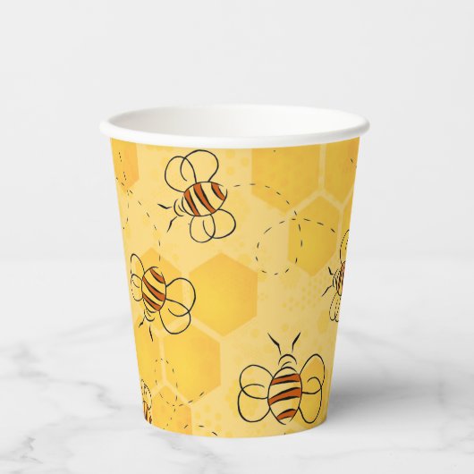 Gobelets En Papier Bee Buzzing Honey Bees mignonne (Recto)