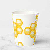 Gobelets En Papier Bee Yellow Honeycomb (Verso)