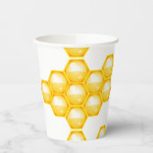 Gobelets En Papier Bee Yellow Honeycomb (Gauche)