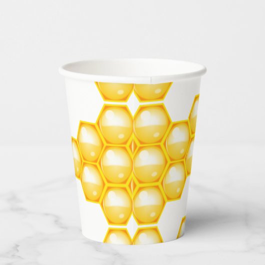 Gobelets En Papier Bee Yellow Honeycomb (Droite)