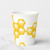 Gobelets En Papier Bee Yellow Honeycomb (Recto)