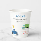 Gobelets En Papier Beep honk wok camion fête d'anniversaire tasse de  (Recto)