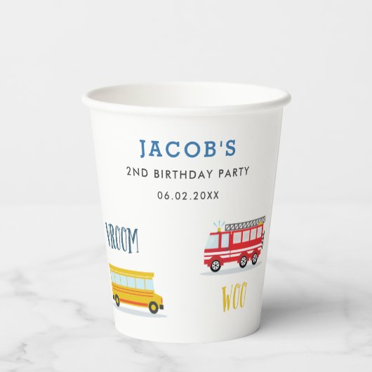 Gobelets En Papier Beep Vroom woo Avion2 fête d'anniversaire Coupe pa (Verso)