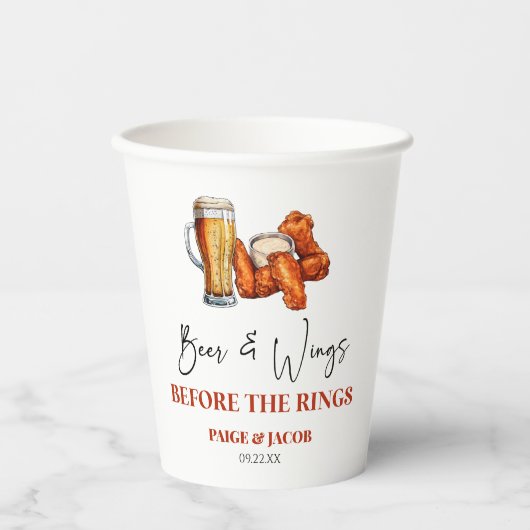 Gobelets En Papier Beer and Wings Before The Rings Rehearsal Dinner (Recto)