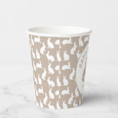 Gobelets En Papier Beige And White Bunny Rabbit Pattern Happy Easter (Droite)