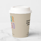 Gobelets en papier beige avec couvercles Logo d'en (Gauche)