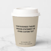 Gobelets en papier beige avec couvercles Logo d'en (Verso)