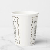 Gobelets En Papier Beige Bow Retro Coquette Fête des mariées de gâtea (Droite)