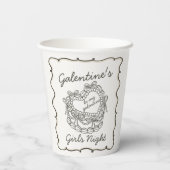 Gobelets En Papier Beige Bow Retro Coquette gâteau Galentines (Verso)