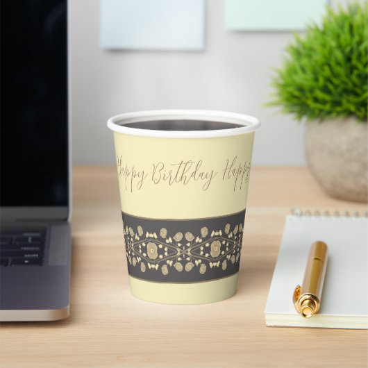 Gobelets En Papier Beige Et Crème Design (Insitu)