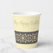 Gobelets En Papier Beige Et Crème Design (Verso)