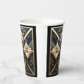 Gobelets En Papier Bel Art Déco Ivoire Crème Or Noir (Gauche)