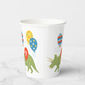 Gobelets En Papier Belle Anniversaire Dinosaur Tricératops Nom person (Droite)