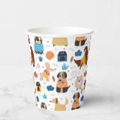 Gobelets En Papier Belle caricature chien motif poodle doxie (Recto)