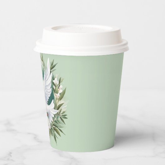 Gobelets En Papier Belle colombe blanche (Gauche)