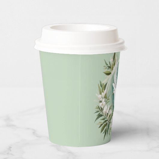 Gobelets En Papier Belle colombe blanche (Droite)