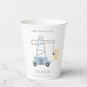 Gobelets En Papier Belle Construction Grue Enfants N'Importe Quel Âge (Recto)