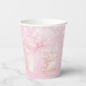 Gobelets En Papier Belle Coquette Pink Ribbon Bows Sweet 16 Seteen (Verso)