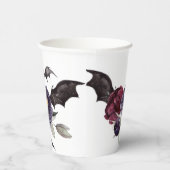 Gobelets En Papier Belle déplaisante | Roses gothiques foncés avec ch (Droite)