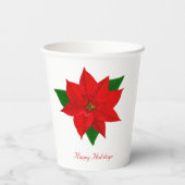 Gobelets En Papier Belle Fleur de Noël Poinsettia (Verso)