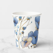 Gobelets En Papier Belle fleur sauvage bleu clair (Verso)