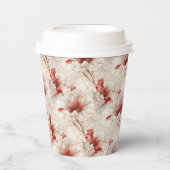 Gobelets En Papier Belle Flore Rouge Blanc (Recto)