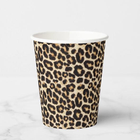 Gobelets En Papier Belle fourrure de léopard | Faux Fur Motif (Gauche)