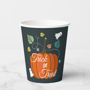 Gobelets En Papier Belle Halloween Citrouille et Fantômes Trick ou Tr