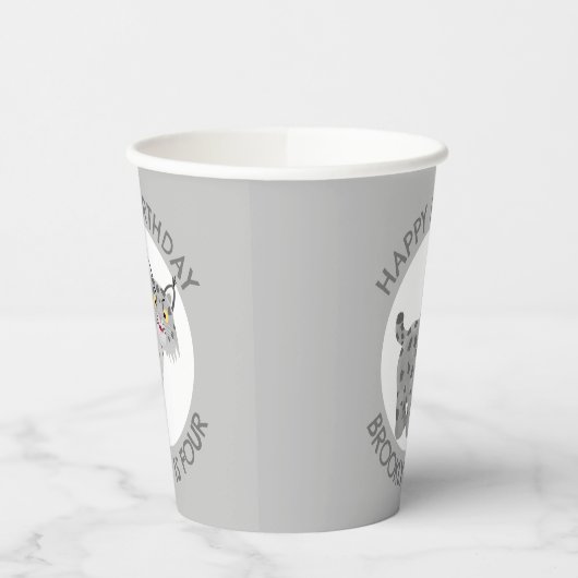 Gobelets En Papier Belle lynx lynx dessin animé anniversaire personna (Gauche)