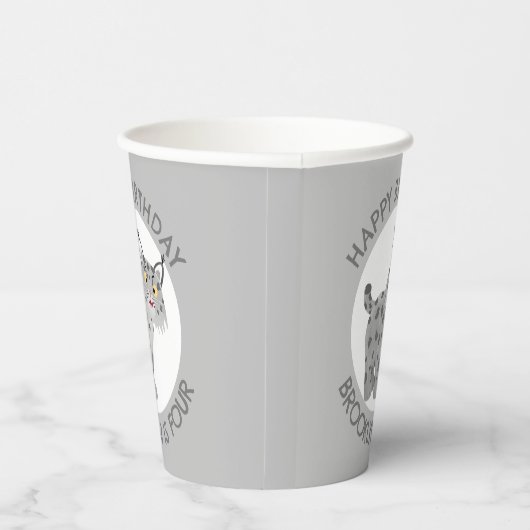 Gobelets En Papier Belle lynx lynx dessin animé anniversaire personna (Droite)