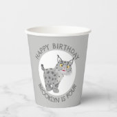 Gobelets En Papier Belle lynx lynx dessin animé anniversaire personna (Recto)