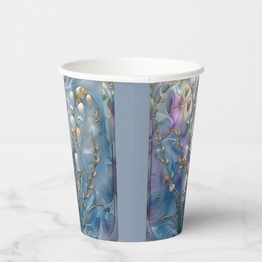 Gobelets En Papier Belle Lys Iridescente de Vallée Verre Embossé (Droite)