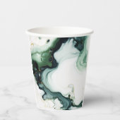 Gobelets En Papier Belle marbre vert Turquoise Agate (Recto)