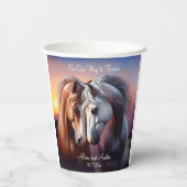 Gobelets En Papier Belle paire de chevaux pour l'Anniversaire (Verso)