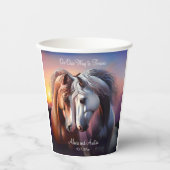 Gobelets En Papier Belle paire de chevaux pour l'Anniversaire (Recto)