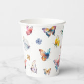Gobelets En Papier Belle papillons Fête d'anniversaire de la fille (Verso)