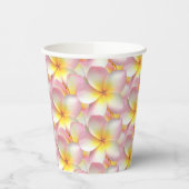 Gobelets En Papier Belle Pastel Frangipani Plumeria Fleurs (Gauche)