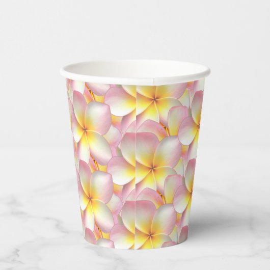 Gobelets En Papier Belle Pastel Frangipani Plumeria Fleurs (Droite)