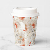 Gobelets En Papier Belle Pêche Feminine Rouge Blanc Floral (Droite)