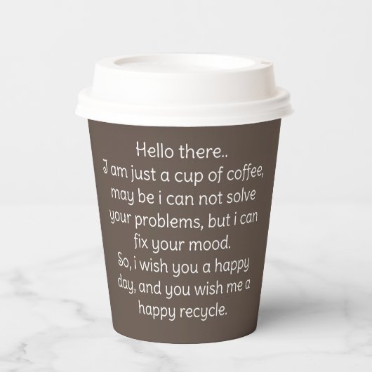 Gobelets En Papier Belle présentation de café (Recto)