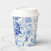 Gobelets En Papier Belle Roses et Fleurs sauvages Bleus & Blancs (Gauche)