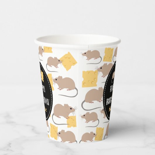 Gobelets En Papier Belle Souris Rodent Manger Fromage Anniversaire (Droite)
