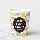 Gobelets En Papier Belle Souris Rodent Manger Fromage Anniversaire (Recto)