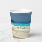 Gobelets En Papier Belle Turquoise Bleue Mer Tropicale Photographie (Gauche)