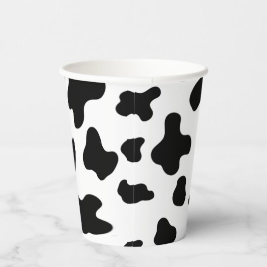 Gobelets En Papier Belle vache noire et blanche moderne (Droite)