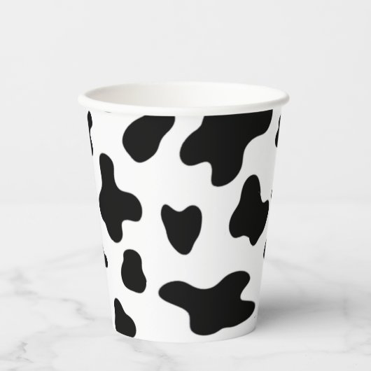 Gobelets En Papier Belle vache noire et blanche moderne (Recto)