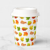 Gobelets En Papier Belles feuilles d'automne sur blanc (Droite)