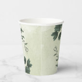 Gobelets En Papier Belles fleurs blanches feuilles vertes (Droite)