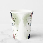 Gobelets En Papier belles fleurs roses et bleues marine (Droite)